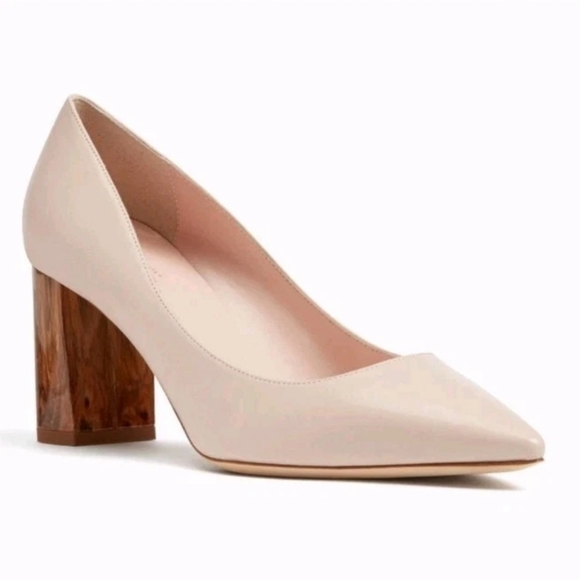 kate spade Shoes - Kate Spade Julissa Nude Heel Block Wood Heel Size 7.5 Preppy Made Italy Neutral